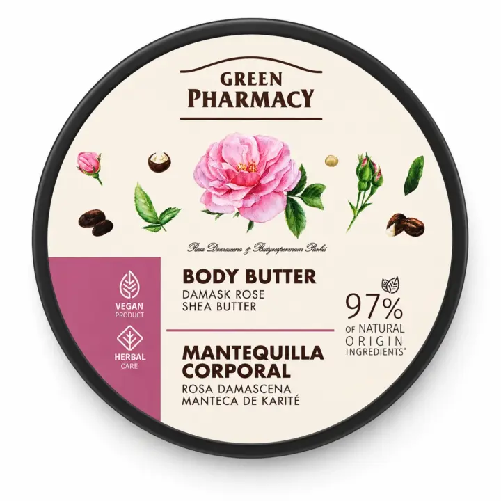 Green Pharmacy Body Butter - Damask Rose & Shea Butter - 97% Natural