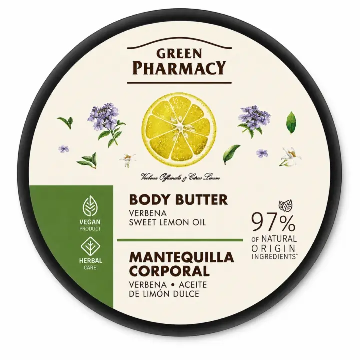 Green Pharmacy Body Butter - Verbena & Sweet Lemon Oil - 97% Natural